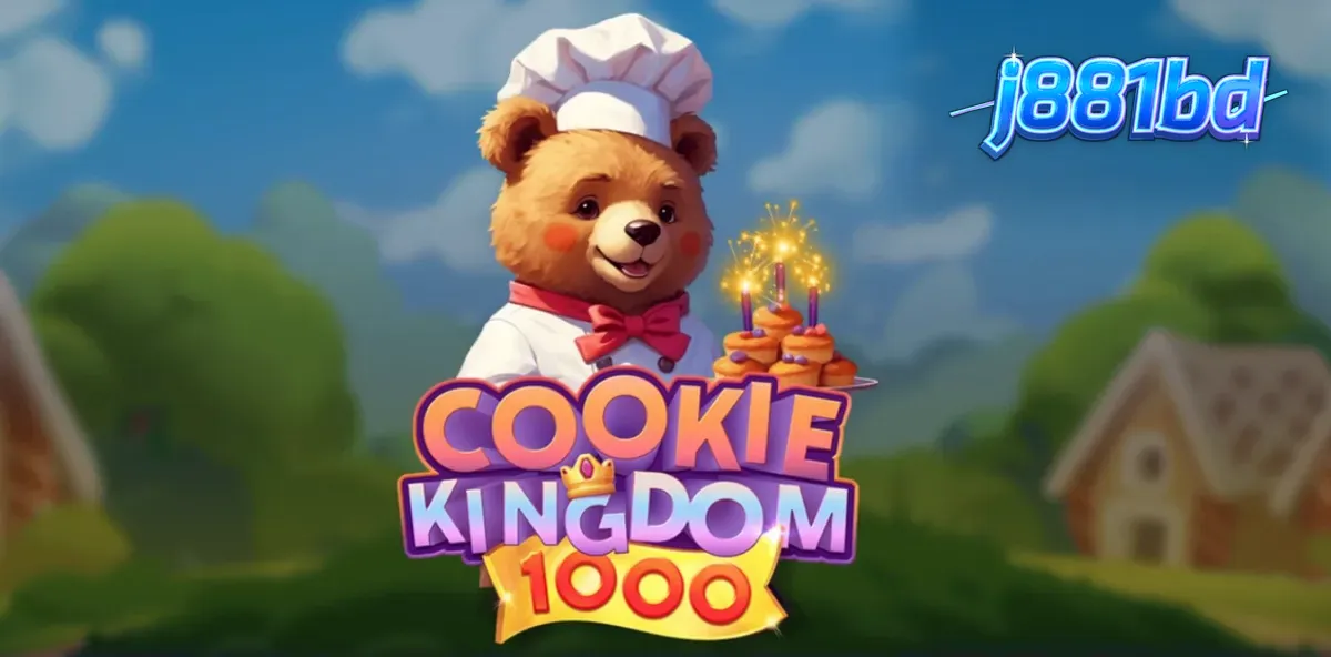 Cookie Kingdom 1000 স্লট গেমের রঙিন ইন্টারফেস এবং মিষ্টি ক্যান্ডি থিম